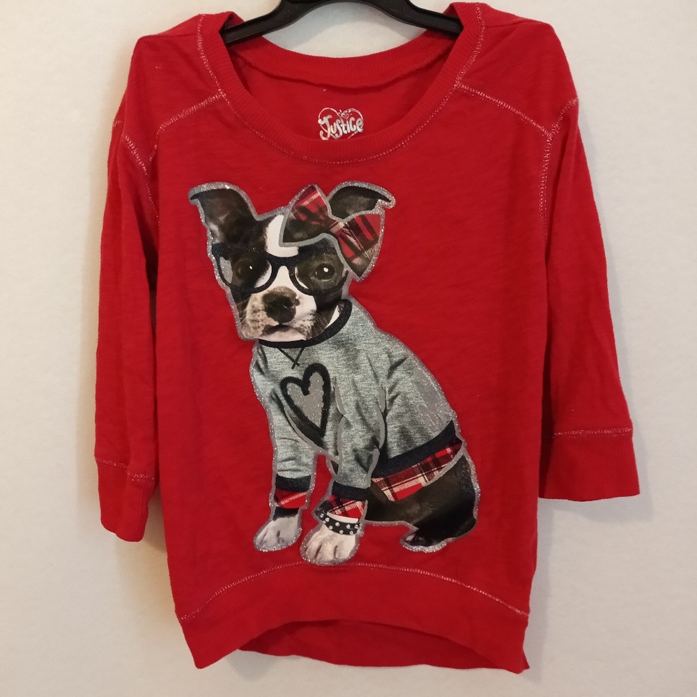 Justice dog shirt cute size 6